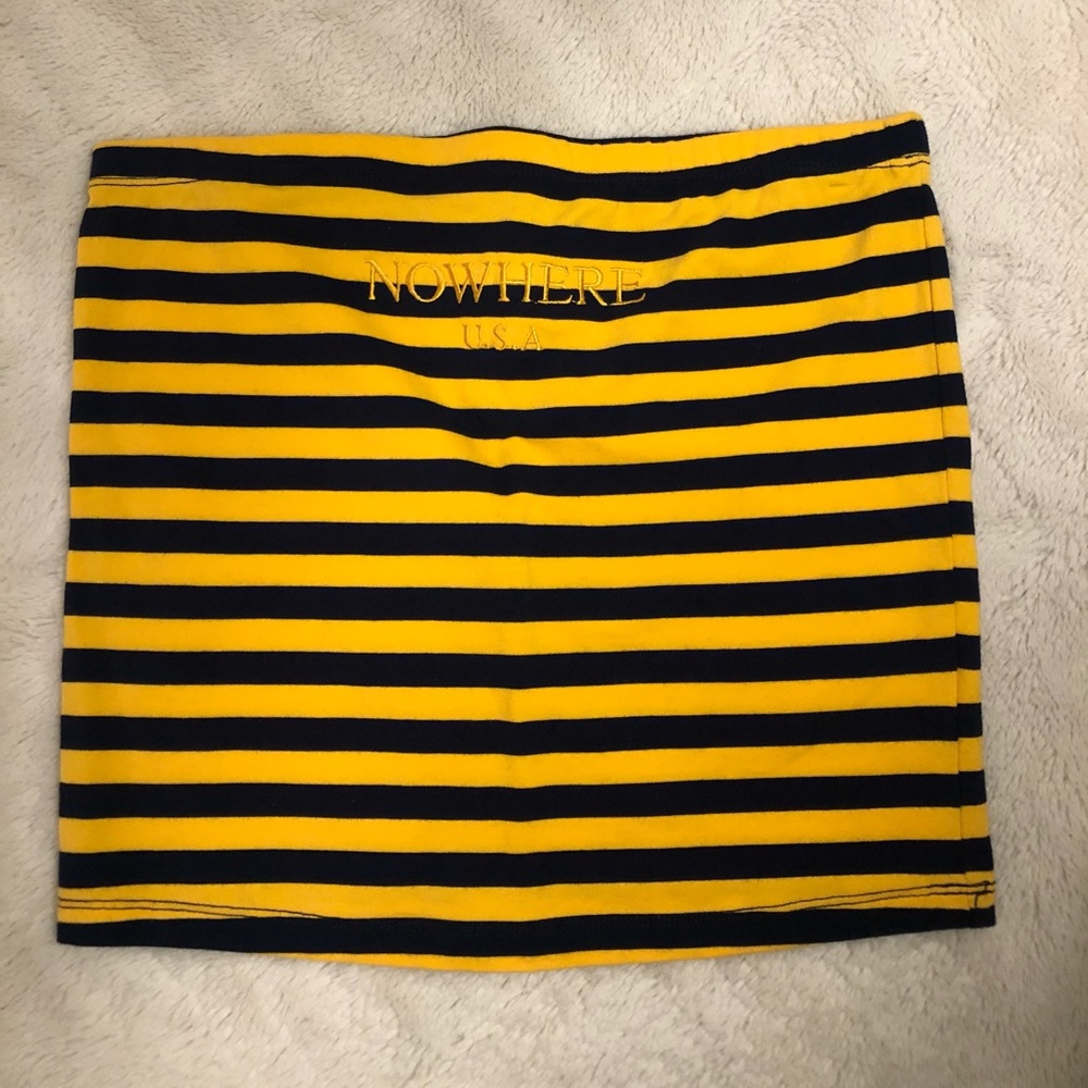 Forever 21 Striped Nowhere Graphic Tube Top
